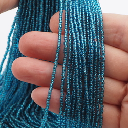 Master Hank silver lined Aqua Blue seed glass beads 11/0 Vintage Czech 275g