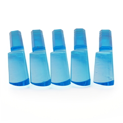 Set (5) antique Czech blue glass butter knives