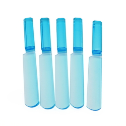 Set (5) antique Czech blue glass butter knives