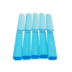 Set (5) antique Czech blue glass butter knives