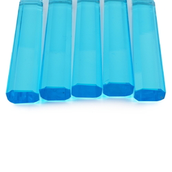 Set (5) antique Czech blue glass butter knives