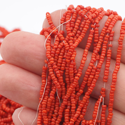 Master Hank coral orange seed glass beads 12/0 Vintage Czech