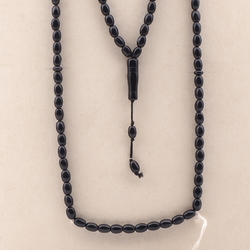 Vintage Czech black glass bead prayer bead strand Misbaha Tasbih Islam Muslim