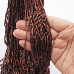 Master Hank Brown Orange silver lined bugle seed glass beads 12/0 Vintage Czech 430g