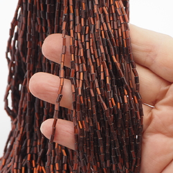 Master Hank Brown Orange silver lined bugle seed glass beads 12/0 Vintage Czech 430g