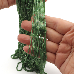 Hank Iridescent Green Atlas bugle seed glass beads 15/0 Vintage Czech 64g