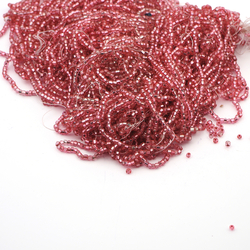Hank silver lined Pink crystal seed glass beads 12/0 Vintage Czech 110g