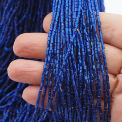 Master Hank sapphire blue silver lined bugle seed glass beads 12/0 500g Vintage Czech