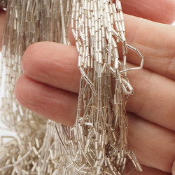 Master Hank Micro silver lined bugle seed glass beads 16/0 130g Vintage Czech