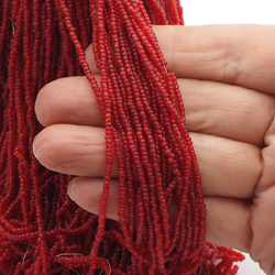 Master Hank Siam Red seed glass beads 12/0 340g Vintage Czech