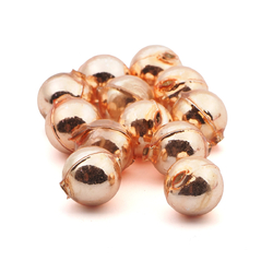 Lot (12) Czech round blown mercury glass champagne Christmas garland beads 18mm