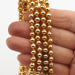 Lot 250pcs Czech round blown mercury glass gold Christmas garland beads 6 mm