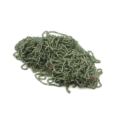 Hank green silver lined bugle seed glass beads 15/0 34g Vintage Czech