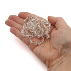 Clear crystal faceted glass Beads Lot 80 pcs 7 mm Czech vintage knotted strand