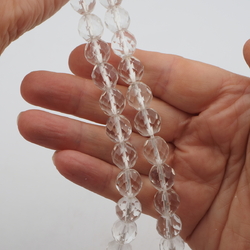 Clear crystal faceted glass Beads 40pcs 12mm Czech vintage strand