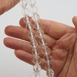 Clear crystal faceted glass Beads 40pcs 12mm Czech vintage strand
