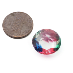 Large antique Czech rainbow glass rhinestone 17mm