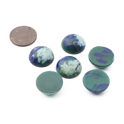Lot (6) Czech vintage abstract cane glass cabochons 17mm
