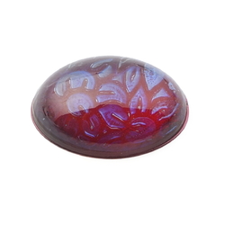 Czech vintage Dragons breath Mexican fire opal oval glass cabochon 20x15mm