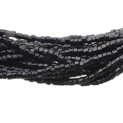 Hank (7500) antique Czech black faceted seed beads 17bpi 