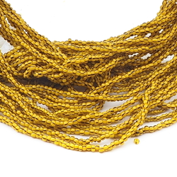 Lot (5000+) vintage Czech yellow bicolor rondelle glass seed beads 15bpi 