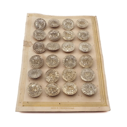 Card (24) Czech vintage crystal chandelier glass buttons 18mm
