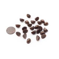 Lot (24) Czech vintage high domed oval brown glass cabochons 11x8mm
