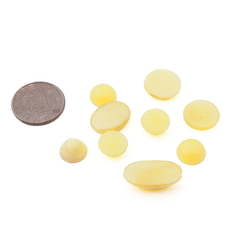 Lot (9) Czech vintage semi translucent yellow glass cabochons
