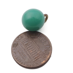 Antique Czech jade green ball glass button 11mm