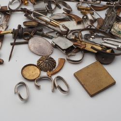 Lot vintage metal jewelry design findings