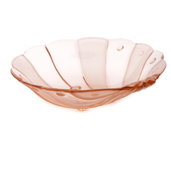 Antique Czech Art Nouveau rosaline pink glass clam shell fruit bowl dish
