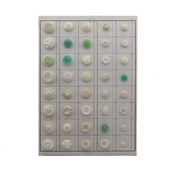 Card (40) vintage Czech Uranium glass buttons