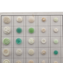 Card (40) vintage Czech Uranium glass buttons
