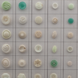 Card (40) vintage Czech Uranium glass buttons