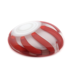 Czech vintage red white clear cane jellyfish necklace pendant 38mm