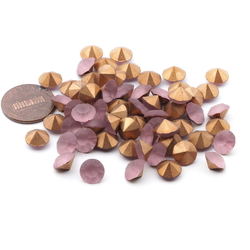 Lot (60) Czech vintage foiled frost pink glass rhinestones 8mm