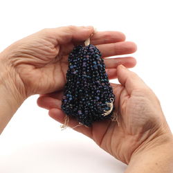 Peacock violet lustre faceted round nailhead flat back glass beads Master Hank 4.3 mm Czech 
