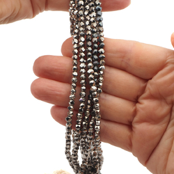 Czech Silver Markazite English cut glass beads Lot 45g 4.1 mm Vintage  - kopie