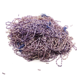 Hank purple silver lined bugle seed glass beads 12/0 350g Vintage Czech