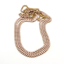 Lot 2.7 meter SS18 4.4mm Frost Pink Rhinestone cup chain Vintage Czech brass Supply epoxy resin ART