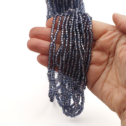 Blu silver lined seed glass beads 6/0 145g Vintage Czech