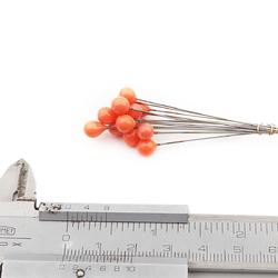 Lot (14) lampwork glass flower part orange ball headpin glass beads