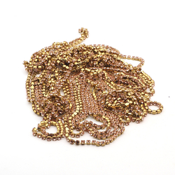Lot 4.2 meter SS17 4mm Rosa Pink Rhinestone cup chain Vintage Czech brass Supply epoxy resin ART