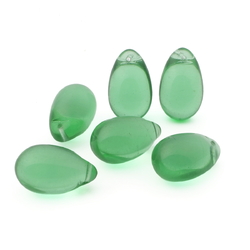 Lot (6) Vintage Czech bicolor uranium green glass grape Chandelier fruit lamp prism beads 23mm