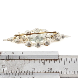 Vintage Czech light blue clear glass rhinestone filigree pin brooch