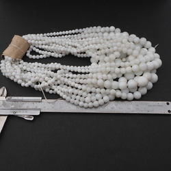 Lot (11) vintage Czech gradual white glass bead necklaces