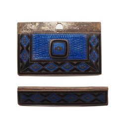 Antique enamel dress belt buckle