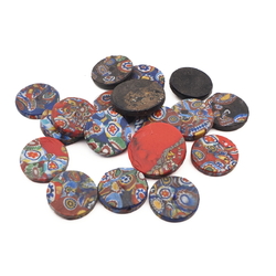 Lot (18) Czech vintage millefiori glass cabochons 