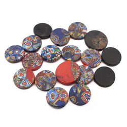 Lot (18) Czech vintage millefiori glass cabochons 