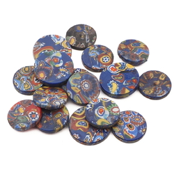 Lot (16) Czech vintage millefiori glass cabochons 